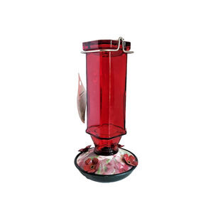 Audubon 24104 Bird Feeder, Hummingbird, Vintage Square, Ruby, 16-oz